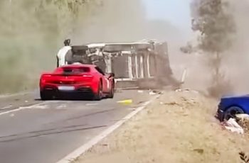 Nem lett jó vége egy Ferrari és egy Lamborghini versenyzésének Olaszországban